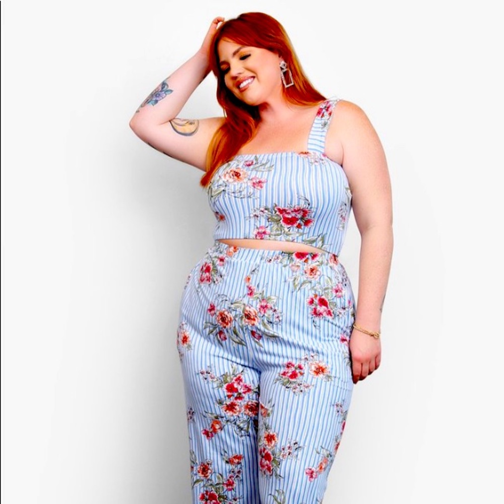Rebdolls two piece floral crop and pants